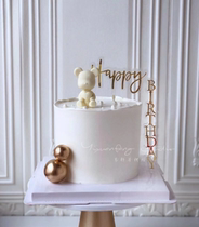 Acrylic suspension cake decoration interface violent bear cake gold acrylic side side HB illustration decoration