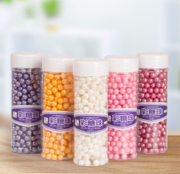 Birthday cake decorated with large particles 6 5mm pearl sugar decorated sugar beads colorful 130g