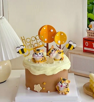 Baking cake decoration plugin cartoon cute little tiger furnishing tiger baby birthday party dress New Year accessories