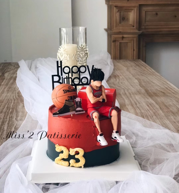 Basketball Cake Decoration Swing Piece Dunk Basket Master Cherry Wood Flower Dau Stream Sichuan Maple Basket Sneakers Male God Birthday Cake Swing 