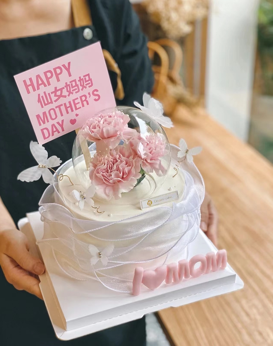 Goddess Mother's Day Cake Decoration Insert Fairy Mom Plug Carnation Flower Butterfly Birthday Cake Insert