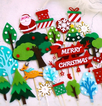 Christmas cake decorated cute felt gifts Santa Claus elk snowman socks little animal Christmas card