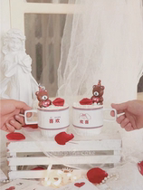 Net Red 520 Valentines Day likes to cheer couple cake cup cake decoration for love rabbit