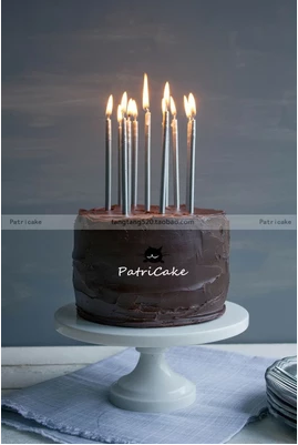 Creative lengthened 14cm birthday candles party cake candle 5 only into independent packaging gold and silver red purple multicolored