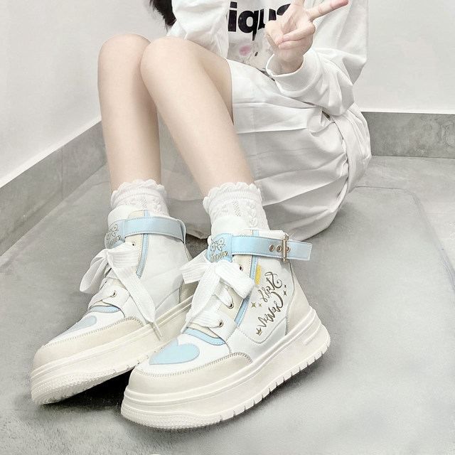 Rainbow Candy Original Authentic Lolita High Bang Sneakers Lo Running Cute Versatile Spring Thick Sole ເພີ່ມຂຶ້ນ