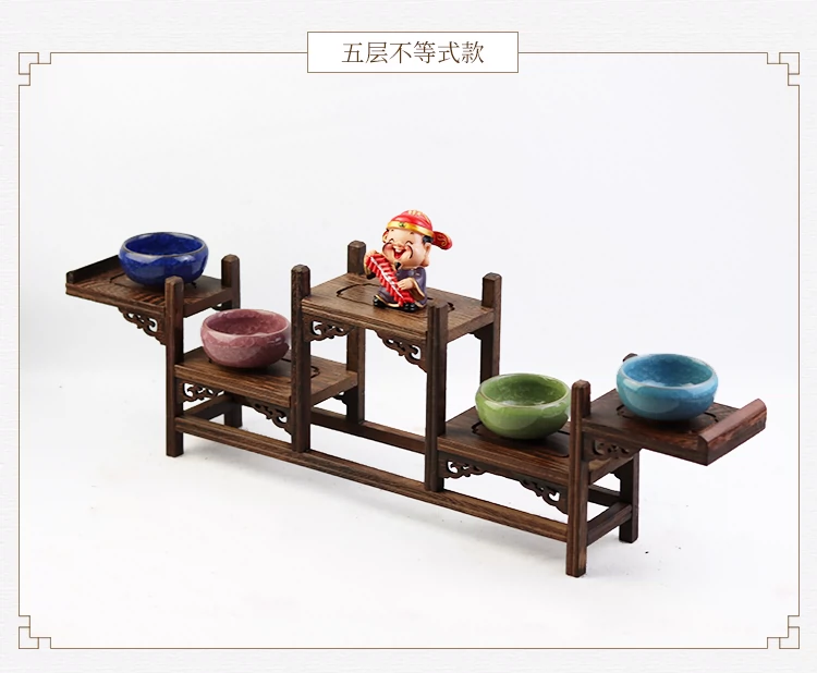 Cánh gà bằng gỗ Năm bước nhỏ Bo Khung cổ Gỗ rắn Trung Quốc Ấm trà Đơn giản hiện đại Trang trí nội thất Trang trí Cơ sở Cổ - Trang trí nội thất