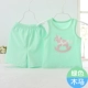 Bộ vest bé trai mùa hè nam nữ áo thun cotton không tay áo thun hai mảnh mỏng cho bé có thể mở quần áo
