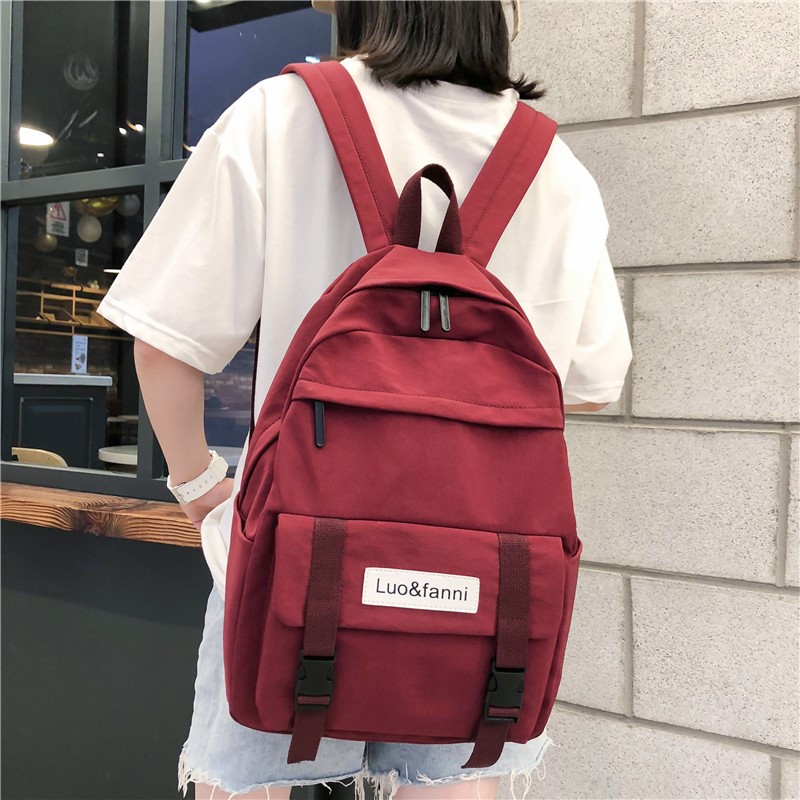 Junior high school schoolbag female Korean version of Harajuku ulzzang backpack high school campus ins style simple large-capacity backpack female