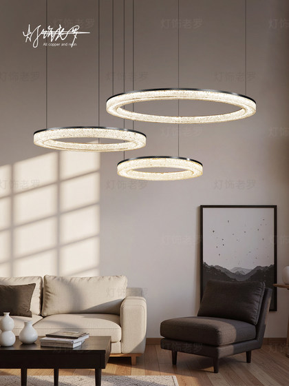 All-Copper Living Room Chandelier, Main Light for the Hall, 2026 New Model, High-End, Light Luxury, Modern, Simple, Italian-Style Circular Living Room Lamp