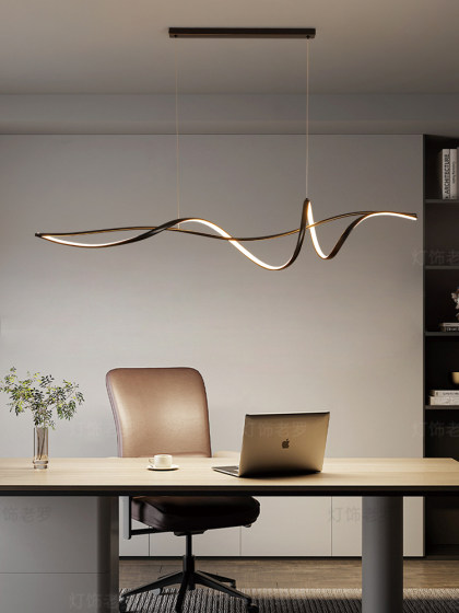 All-Copper Restaurant Chandelier 2026 New Model Modern Minimalist Light Luxury Dining Table Designer Creative Linear Bar Counter Lamp