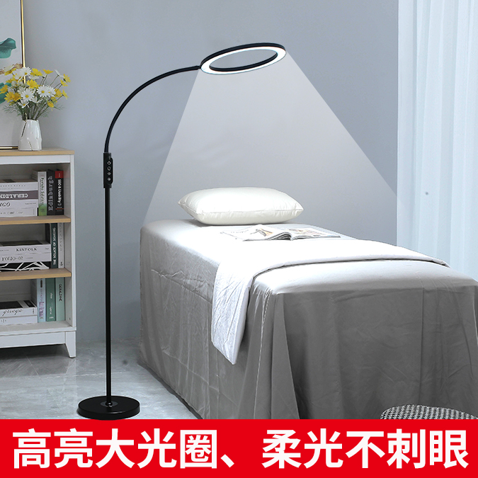 Beauty Ciliary LED Floor Lamp Textured Embroidered Beauty Cold Light Astri lamp Beauty Ashes Eyebrow Eyelash Soft Light Super Bright Working Light-Taobao