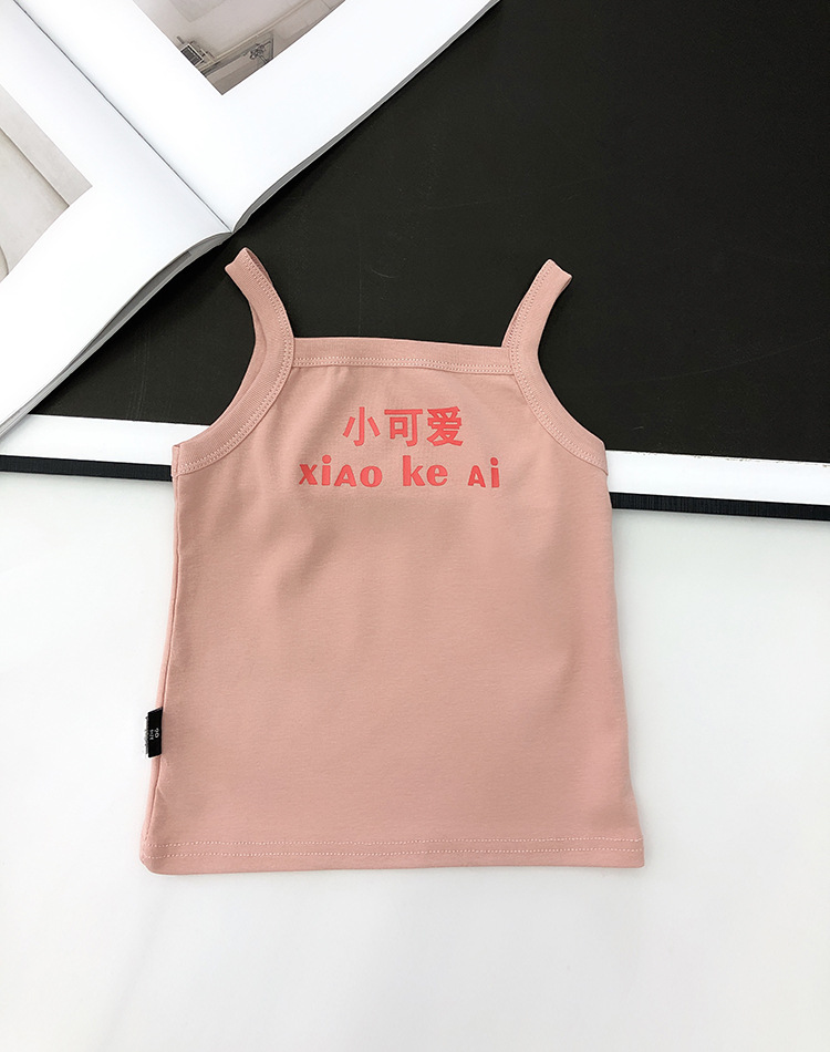 L mẹ cô gái sling vest đầu trẻ em bông mùa hè váy không khí bé không tay T-shirt bên ngoài mặc sling nhỏ.