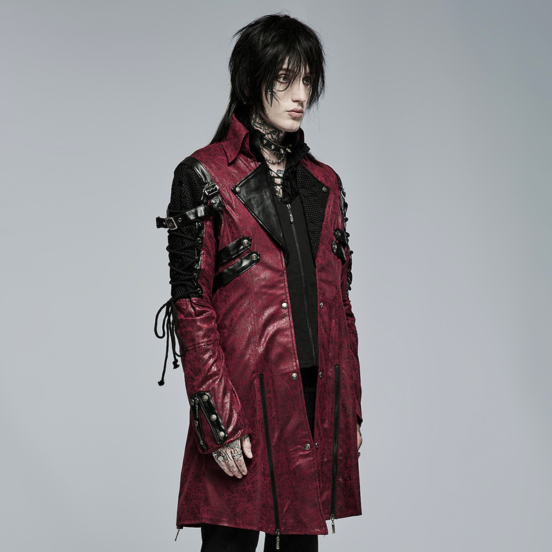Youleting/Punk Rave Gothic Rock Street Punk Motorcycle Jacket with Hot-Stamped Leather Jacket Y-349 Youleting/Punk Rave Gothic Rock Street Punk Motorcycle Jacket with Hot-Stamped Leather Jacket Y-349