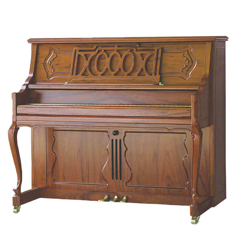 Slow handmade German piano imported quality singing vertical machinery home playing matte carved flower real piano 125