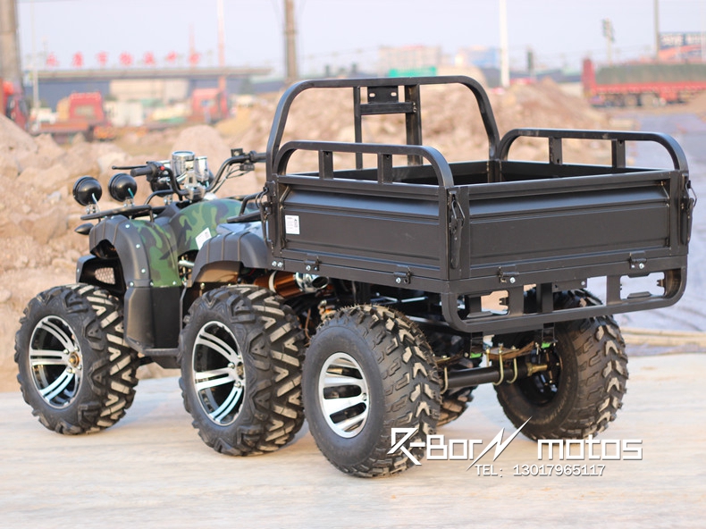 Với một trailer lớn bull ATV bốn bánh off-road xe máy Zongshen 250 làm mát bằng nước khác biệt trục truyền 4 vòng xe đạp leo núi