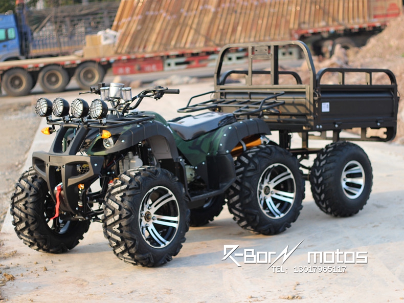 Với một trailer lớn bull ATV bốn bánh off-road xe máy Zongshen 250 làm mát bằng nước khác biệt trục truyền 4 vòng xe đạp leo núi