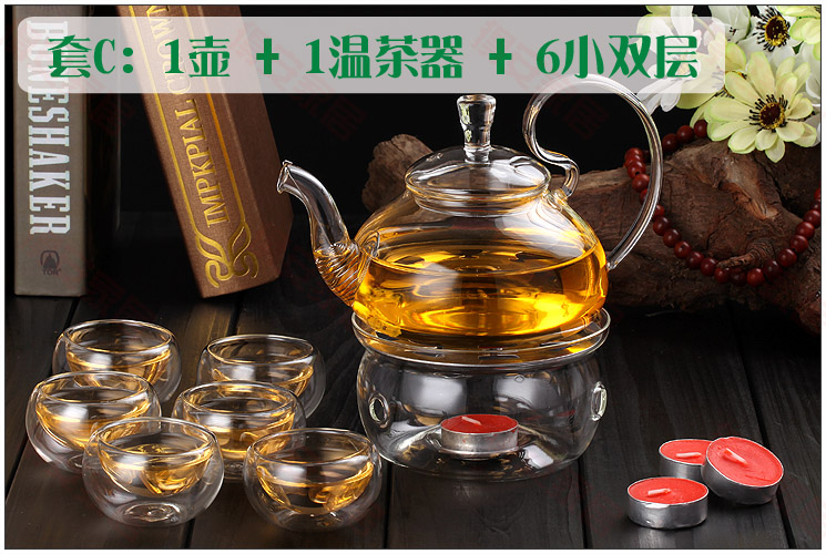 Bộ ấm trà thủy tinh chịu nhiệt cao borosilicate Bộ ấm trà hoa quả binh pha tra