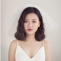 Cute Joker Bride wedding veil graduation certificate small head yarn multi-layer forest small head gauze red photo Super fairy