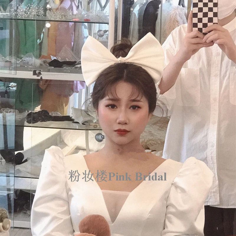 New Korean satin butterfly knot red black super fairy and Halloween photo gallery written hair decoration