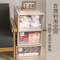 Drawer-type desktop storage box plastic transparent solid color multi-functional large capacity extra large storage box to store clothing