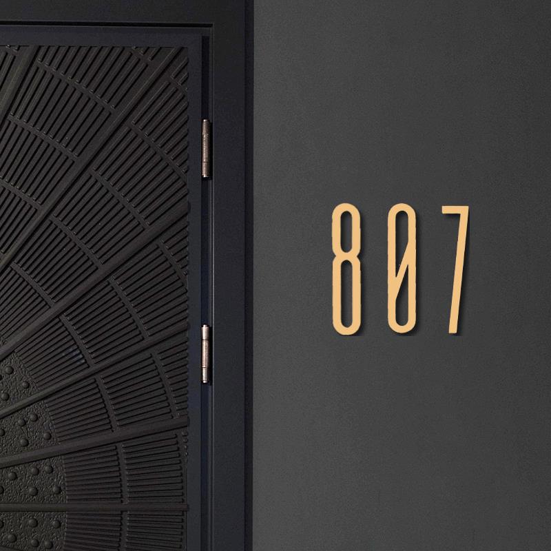 Creative simple Nordic retro brass digital home house number hotel wall decoration personalized room number plate