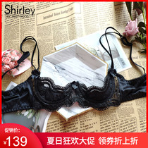 American Shirley sexy lace bra thin section gathered chest support Womens upper support bra hot temptation underwear