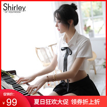 AMERICAN SHIRLEY SEXY pure girl STUDENT uniform suit SEDUCTION shirt Black SHORT skirt THIN UNDERWEAR