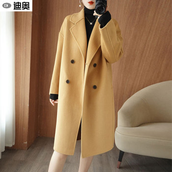 迪奥双面呢羊绒大衣女2025春秋新款高级感大码长款显瘦羊毛呢外套