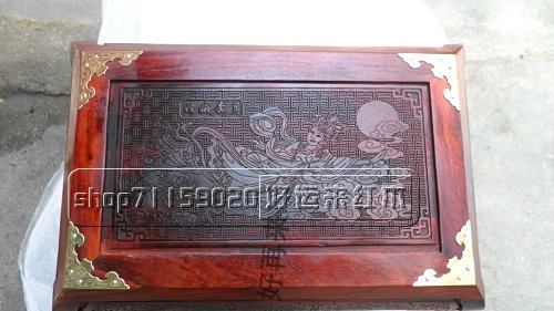 Hộp trang sức bằng gỗ gụ Lào gỗ hồng đỏ chạm khắc rương kho báu bằng đồng khóa gỗ rắn cổ chạm khắc carving 月 - Cái hộp hộp đựng tiền bằng gỗ