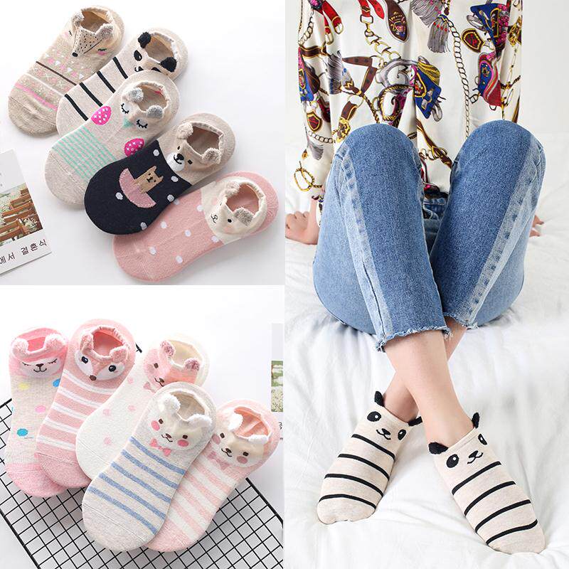 Japanese female Korean version of invisible socks cute little ears summer women's socks shallow invisible socks Japanese cotton socks girls short socks