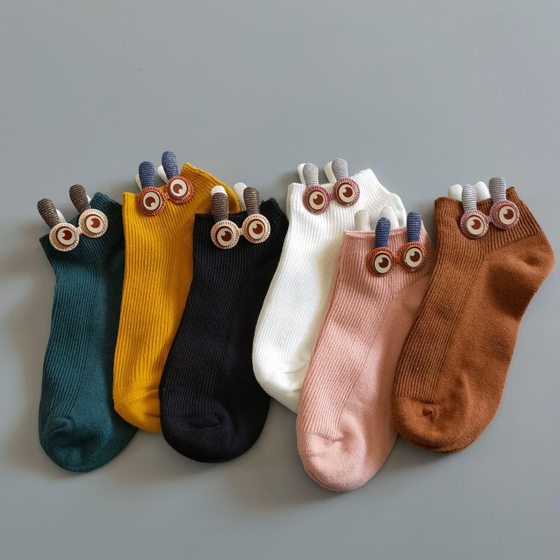 Socks for women, cute socks, spring, autumn and winter Korean short-tube cartoon Japanese shallow socks ins trend versatile students