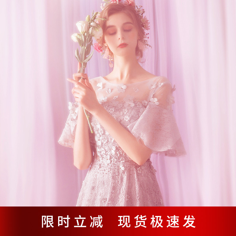 (Special price clearance to pick up leaks) Gray Solo Host Dinner Annual Meeting Performance Performance Wedding Evening Dress 7016