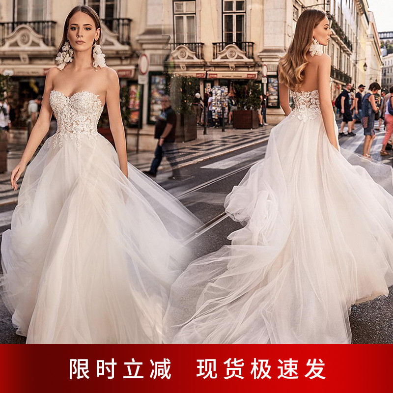 Angel's wedding dream son bridal brigade Exterior View Sea View Holiday Light Wedding Dress w1230