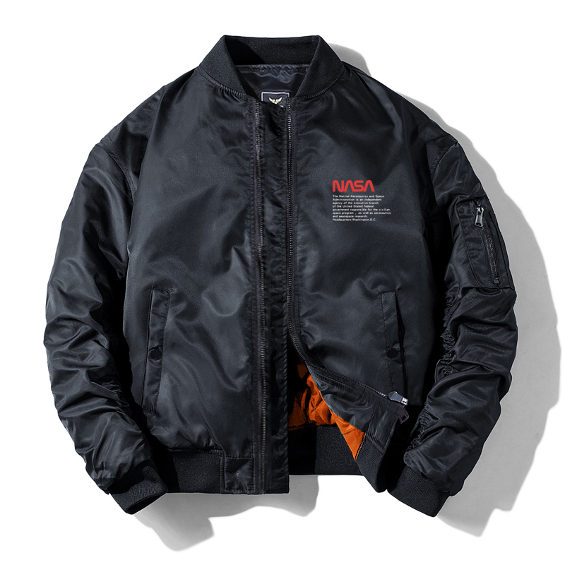Baseball Uniform American-Style Nasa Collaboration Model Spring and Autumn Pilot Jacket Men's Winter Cotton Coat Men's Cotton Clothing Military Jacket