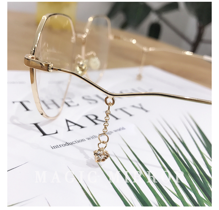 Phiên bản tiếng Hàn mới của phong cách retro retro retro ulzzang đa giác lưới phần kính đỏ phụ nữ có độ mat kinh