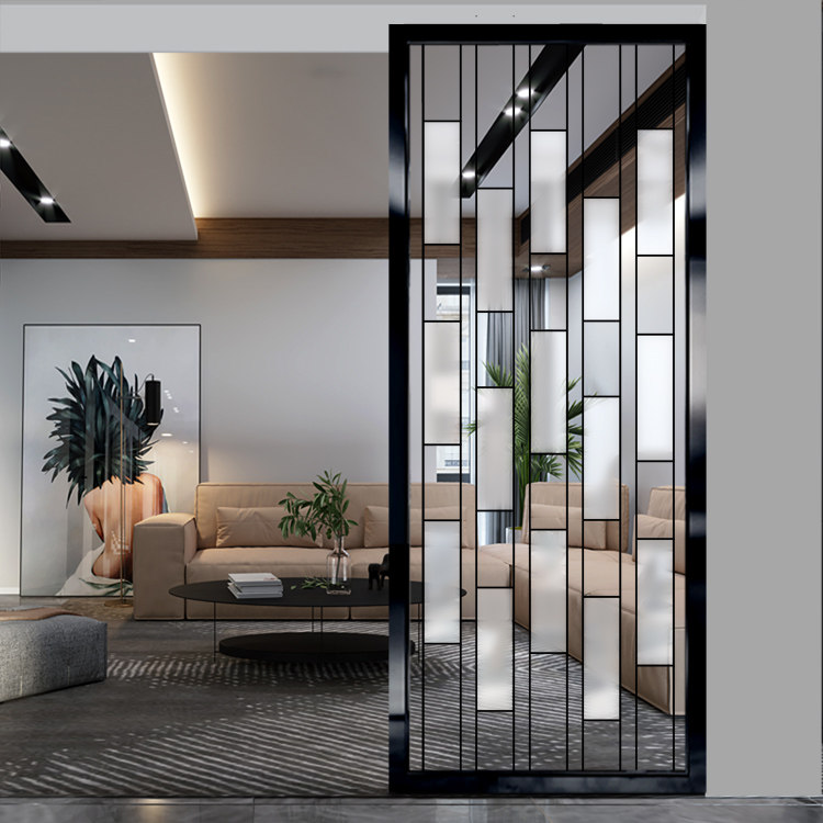 Modern minimalist entrance to the home Genguan Dry Wet Area Partition Wall Living Room Glass Screen Nordic Double-sided Light Extravagant Small Screen
