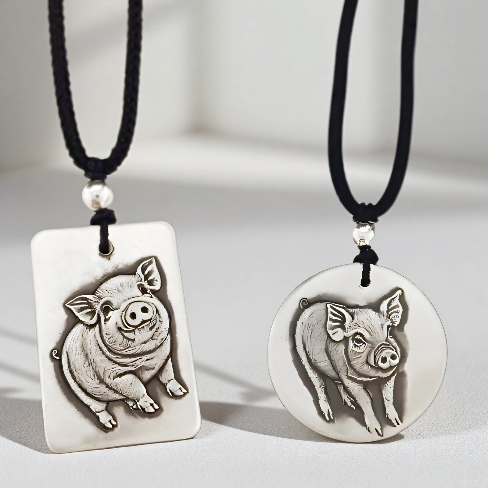 豚のペンダント、999スターリングシルバーネックレス、ユニセックス、中国の干支豚（生まれた年）キーホルダー。