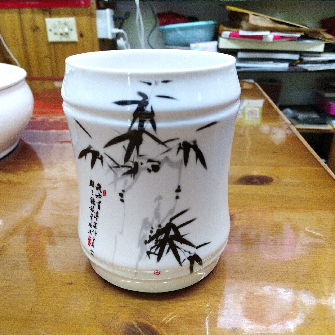 Storage box Creative stationery Round students Desktop Ceramic Pendulum brush China Wind Multi-functional office pen holder