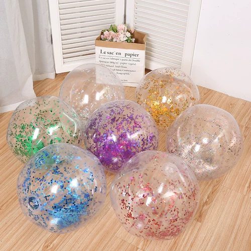 Надувной пляжный прозрачный детский бассейн для игр в воде из ПВХ, блестки для ногтей, мяч для водного поло, популярно в интернете