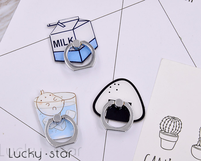 Mua 1 tặng 2 [] cặp đôi phim hoạt hình vòng kim loại khóa giữ điện thoại phổ thông lười biếng sáng tạo Snap vòng khung - Phụ kiện điện thoại di động ốp lưng redmi 9t