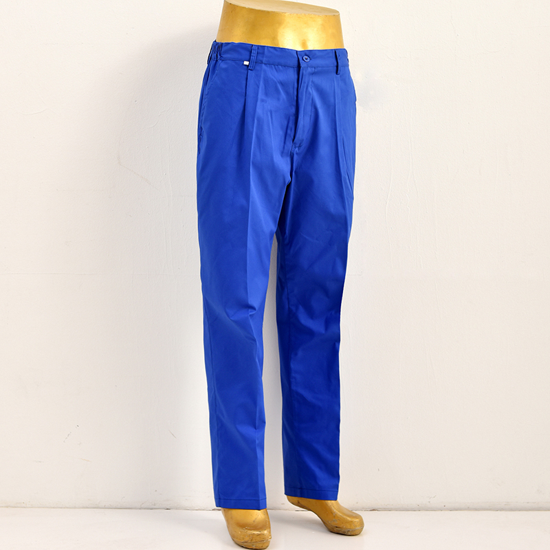 Bright Blue Work Pants for Men, Summer Thin Style, Labor Protection, Wear-Resistant, Loose Straight-Leg, Pure Cotton Pants for Construction Site Work