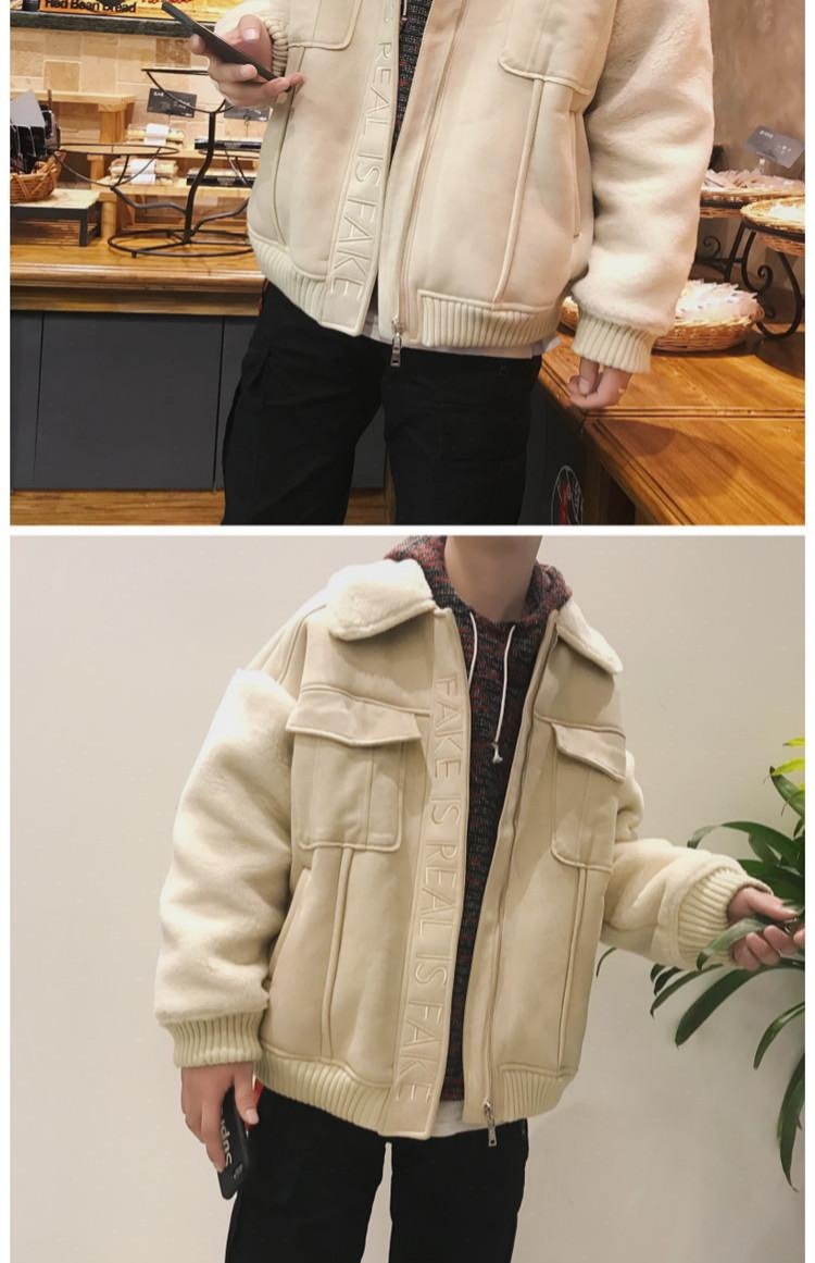 Ins cotton nam mùa đông cộng với nhung dày áo khoác cotton retro dụng cụ bay cotton quần áo cừu len áo len đại học nam áo khoác thể thao