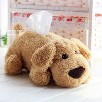 Cute teddy dog car tissue cover car armrest box paper towel pump cover home car paper cover