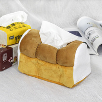Japanese simulation bread towel set plush paper box car household tissue cover creative soft pumping box large