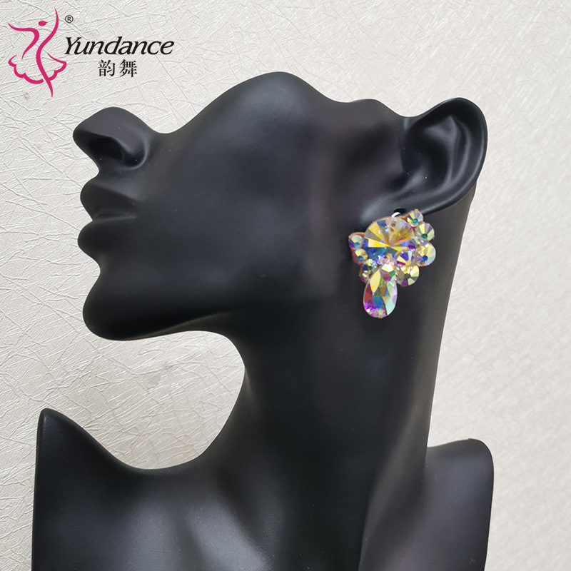 Yundance rhyme dance new GB modern Latin dance accessories earring stud earrings diamonds