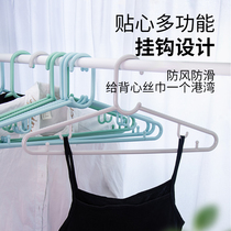 Household hangers thickened and thickened plastic non-slip drying hangers multifunctional hangers adhesive hook clothes support