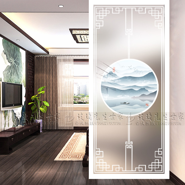 New Chinese Glass Screen Partition minimalist modern Living room Decorative Bedroom Shelter for Home Entry Xuanguan Xiaousers Type