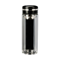 Water cup with custom logo double-layer glass custom advertising cup custom engraving and printing office commemorative opening gift