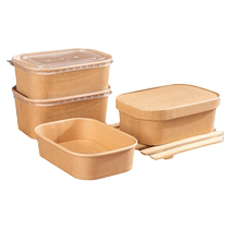 Spring outing picnic box square kraft paper lunch box disposable lunch box packing box outdoor camping spring outing lunch box