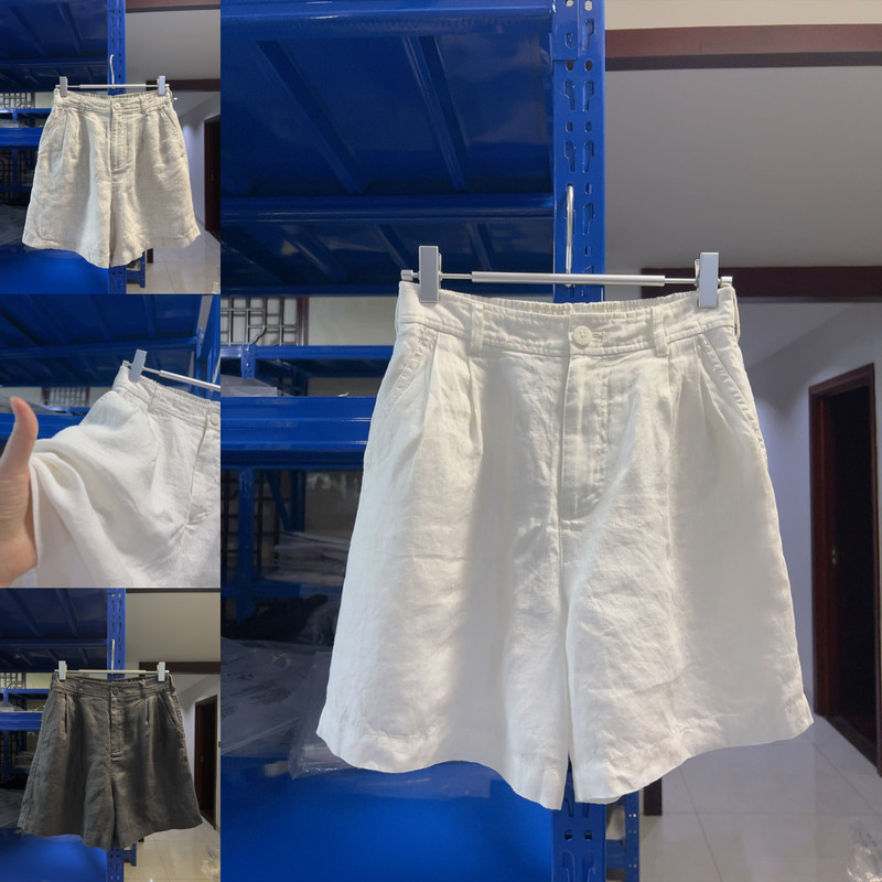 Tail D! Luxurious 100% Raindrop Linen~ Women's Linen Shorts with Lining~ Elastic Waist A-Line Slimming Wide-Leg Knee-Length Shorts for Summer Tail D! Luxurious 100% Raindrop Linen~ Women's Linen Shorts with Lining~ Elastic Waist A-Line Slimming Wide-Leg Knee-Length Shorts for Summer